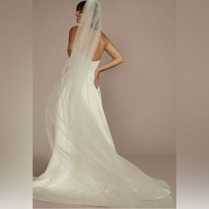rhinestone-scattered tulle cathedral-length veil